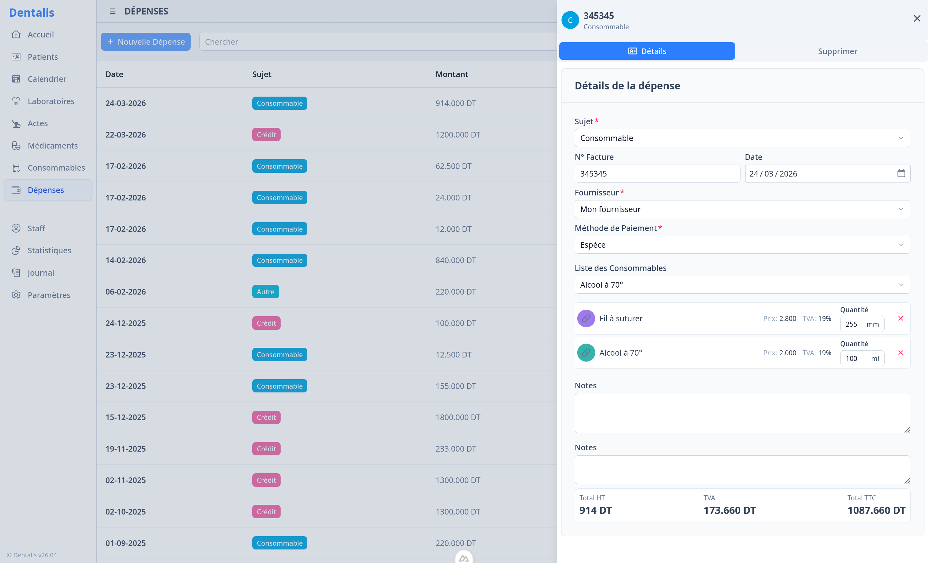 Gestion des dépenses