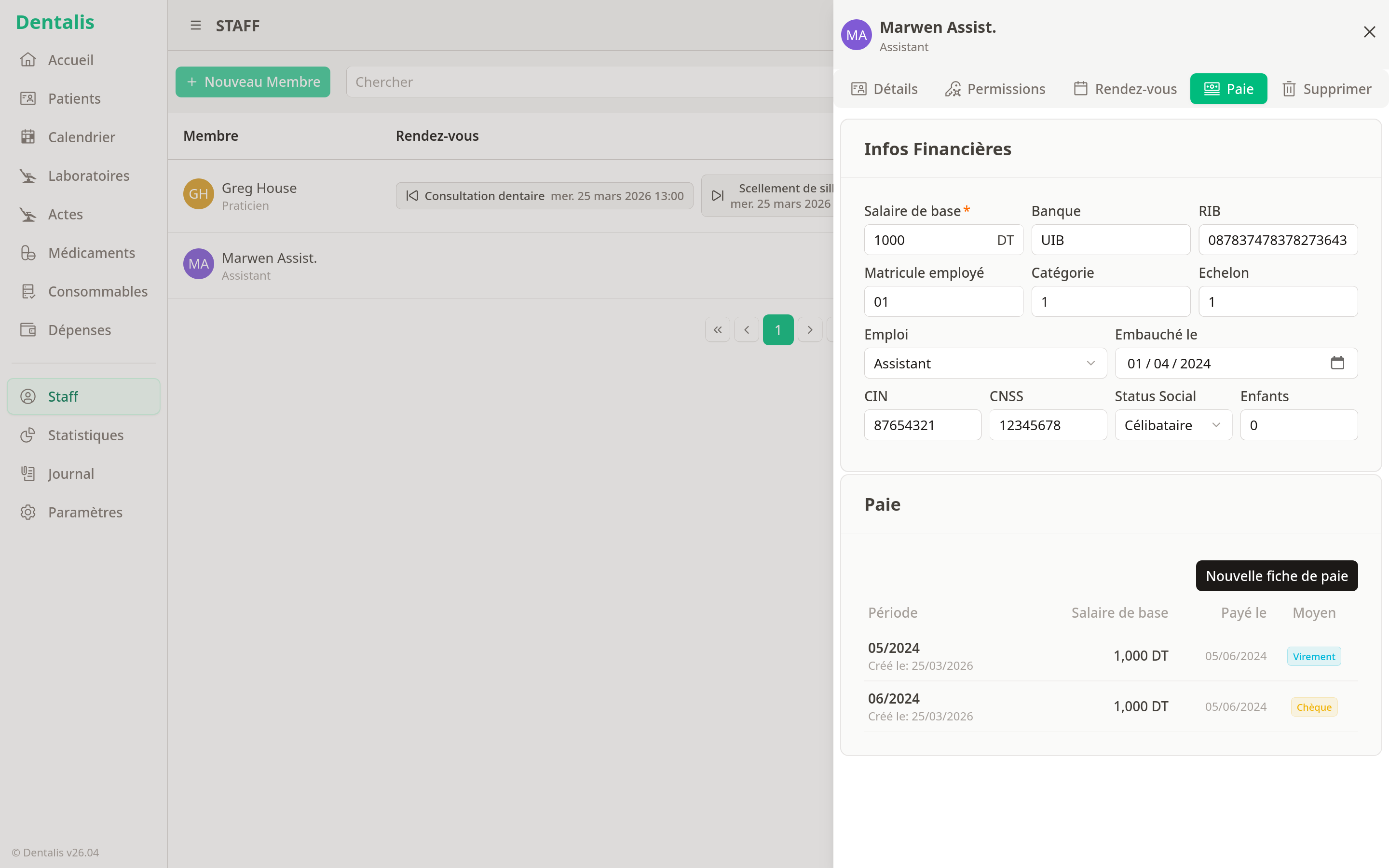 Génération de fiches de paie