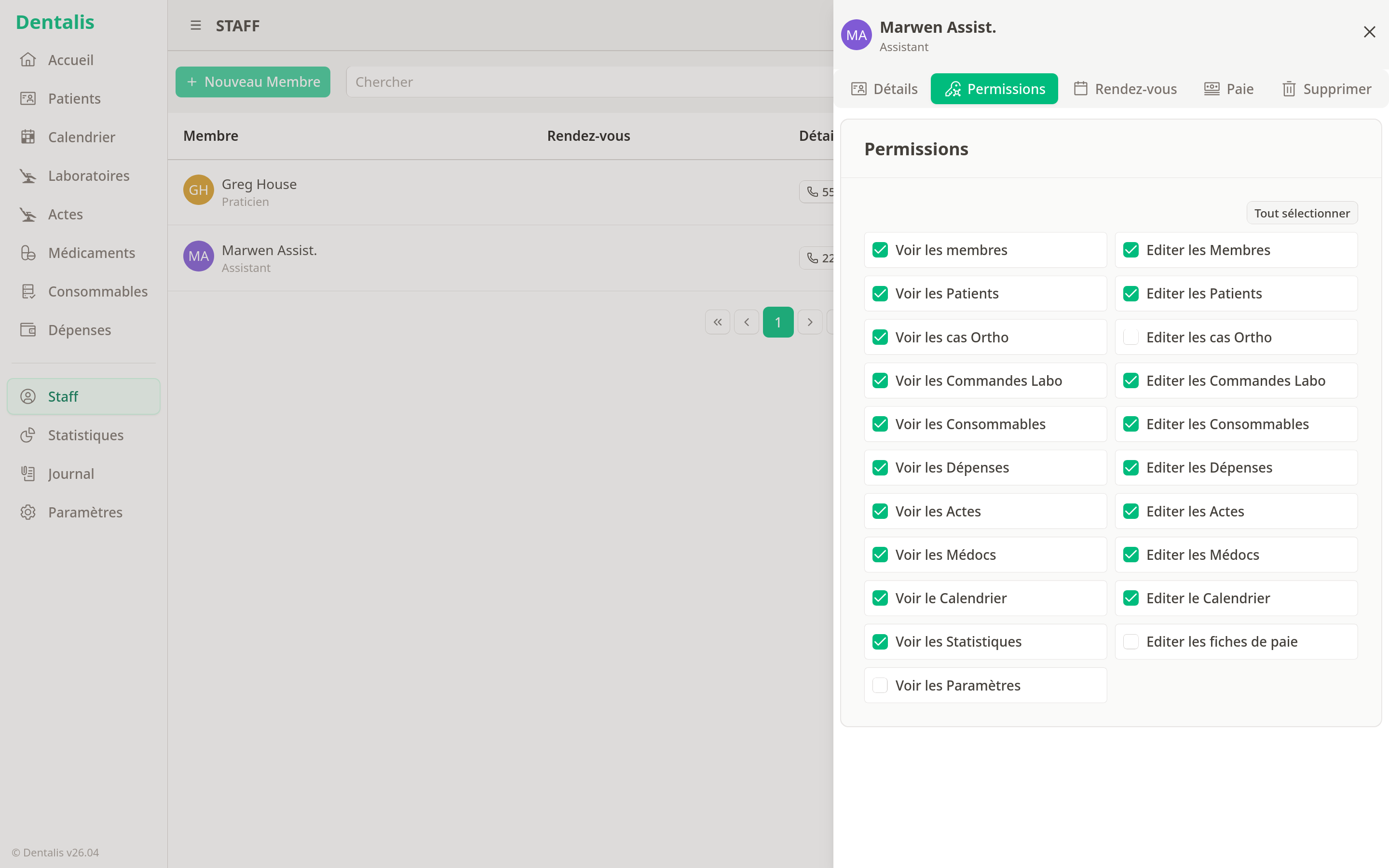 Gestion des permissions d'accès