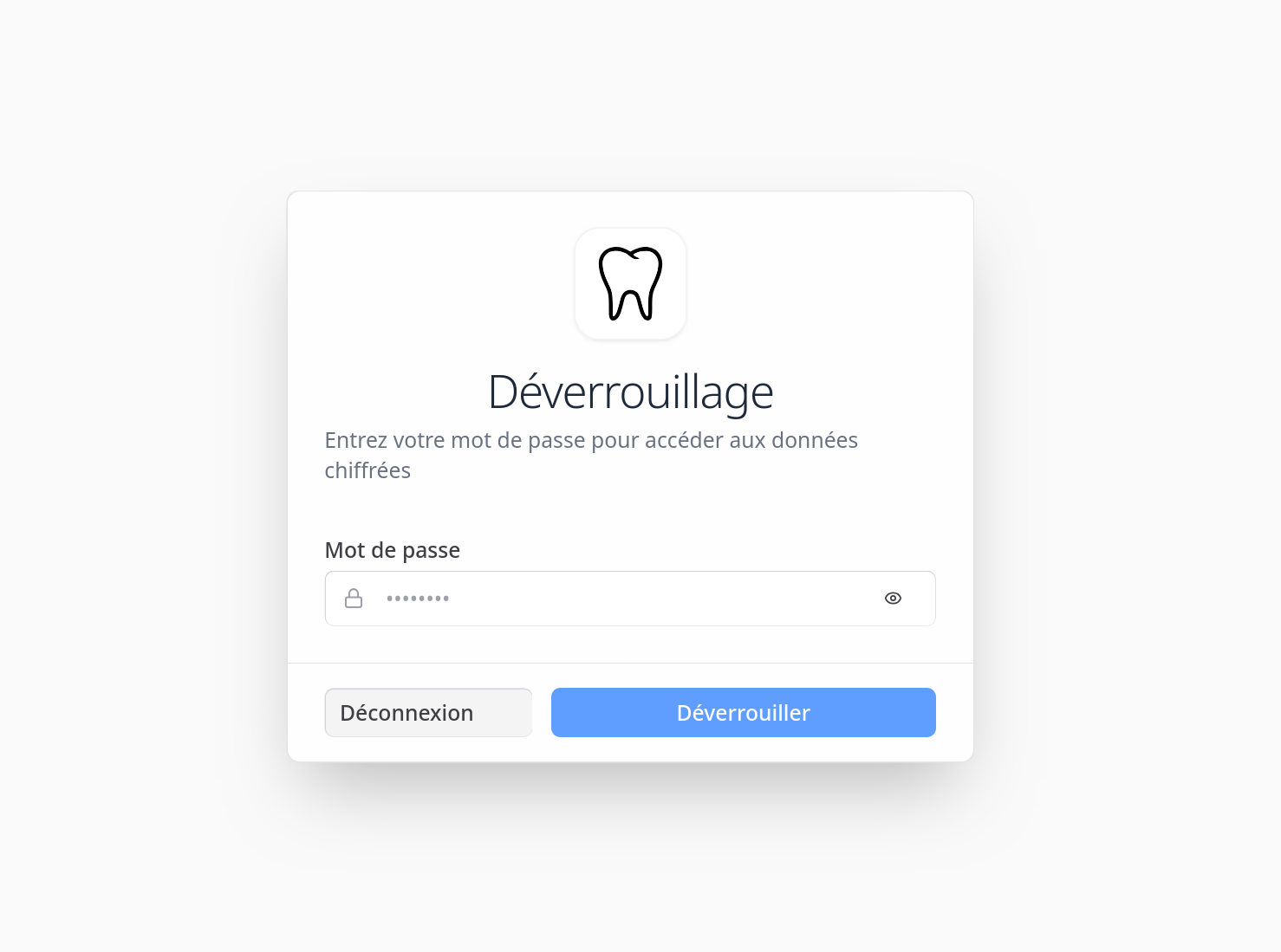 Déverrouillage des données